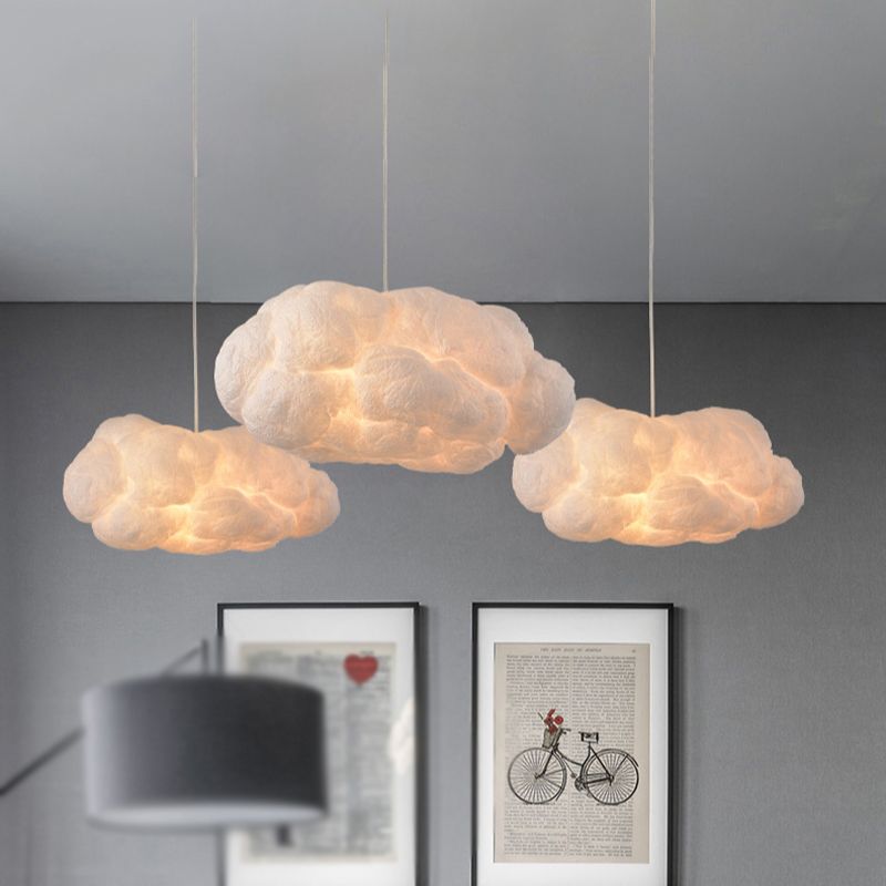 Wolki® Moderne Suspension LED en Blanc pour Salon et Chambre d'Enfant