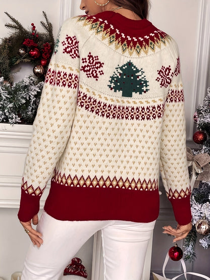 Pullover de Noël à Col Rond pour Femmes Lea®