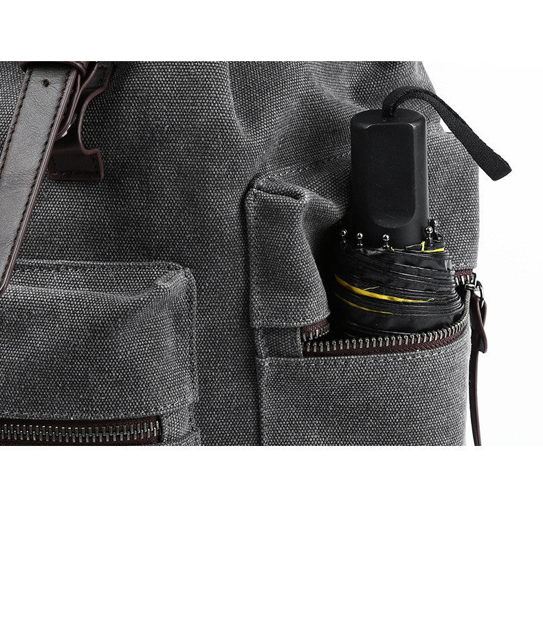 Zaino in tela alla moda per uomo, grande formato