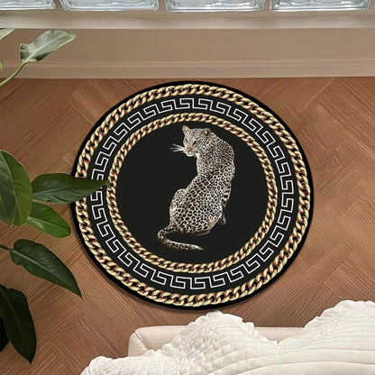 JungleElegance® Tapis Rond Léopard – Élégant & Luxueux pour Votre Maison