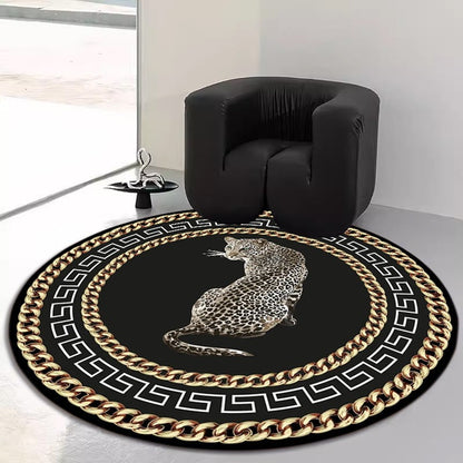 JungleElegance® Tapis Rond Léopard – Élégant & Luxueux pour Votre Maison