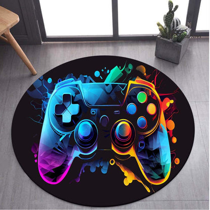 RugMaster® Tapis rond en forme de gamepad pour les gamers soucieux de style