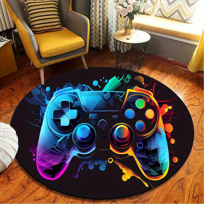 RugMaster® Tapis rond en forme de gamepad pour les gamers soucieux de style