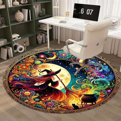 CharmeVelvet® Tapis Mystique en Velours avec Motif Sorcière