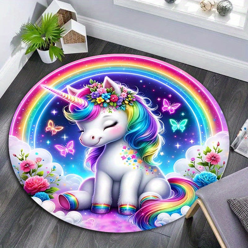 RainbowDreams® Tapis Licorne Enchanté avec Fonction Antidérapante