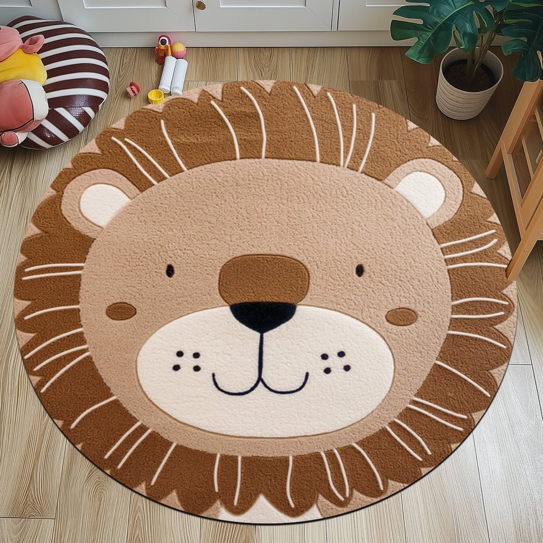 HappyLion® Tapis Rond, Élégant et Antidérapant en Polyester