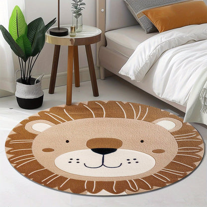 HappyLion® Tapis Rond, Élégant et Antidérapant en Polyester