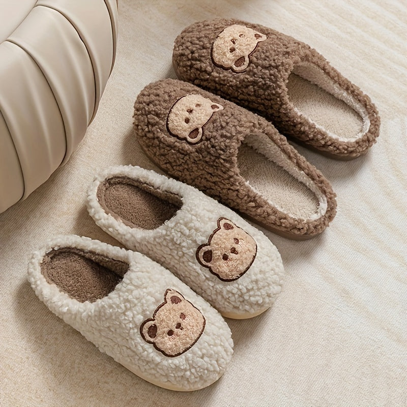 chaussons en peluche antidérapants pour l'hiver 