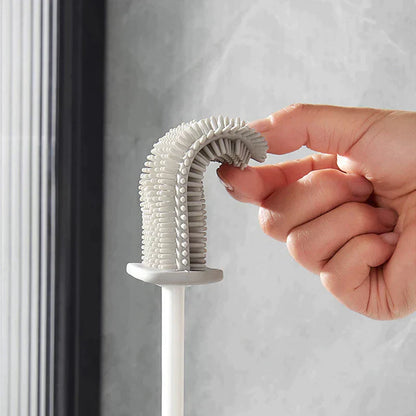 ChicHome™ Brosse de Toilette en Silicone avec Support Mural