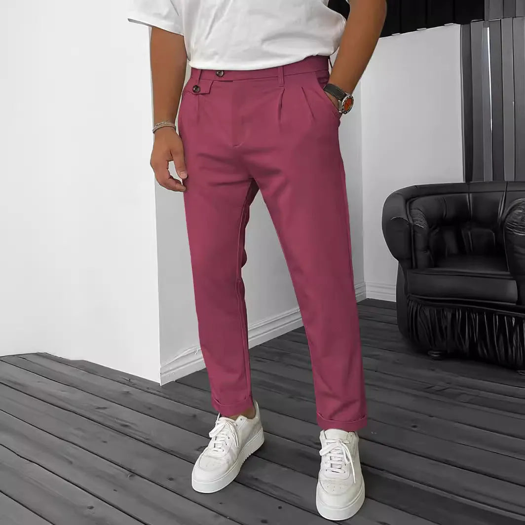Pantaloni Casual da Uomo a Colori Solidi