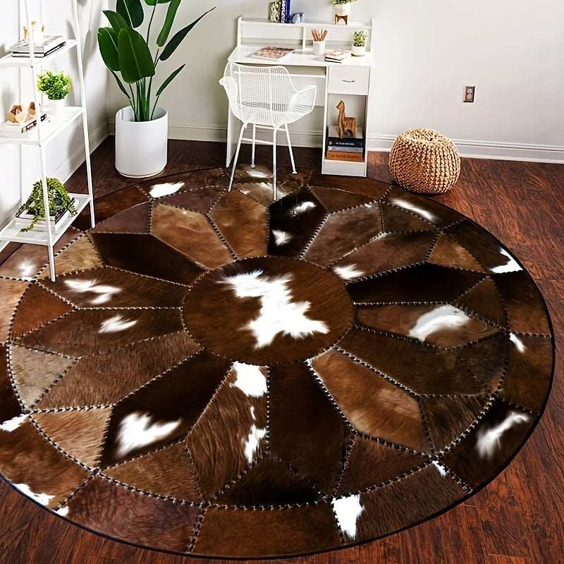 tapis rond moderne et design avec caractéristiques antidérapantes, lavable