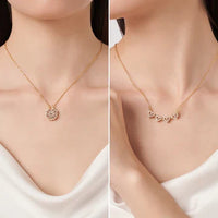 Collana 2 in 1 cuore e quadrifoglio per donna | Porta fortuna e pendente scintillante