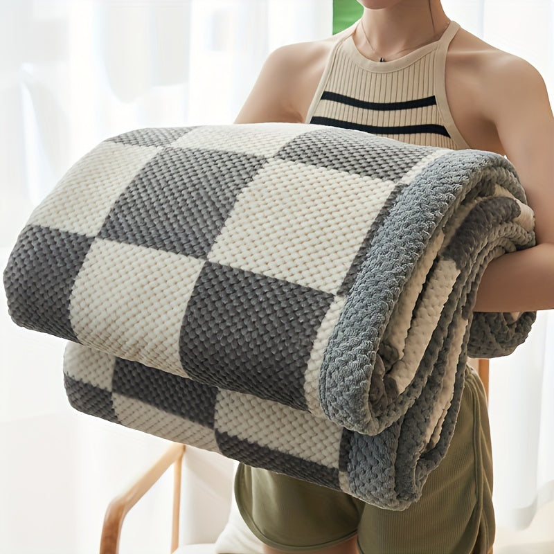 PlaidPlush® Couverture Carreaux Luxueuse en Polaire Douce pour des Moments Confortables