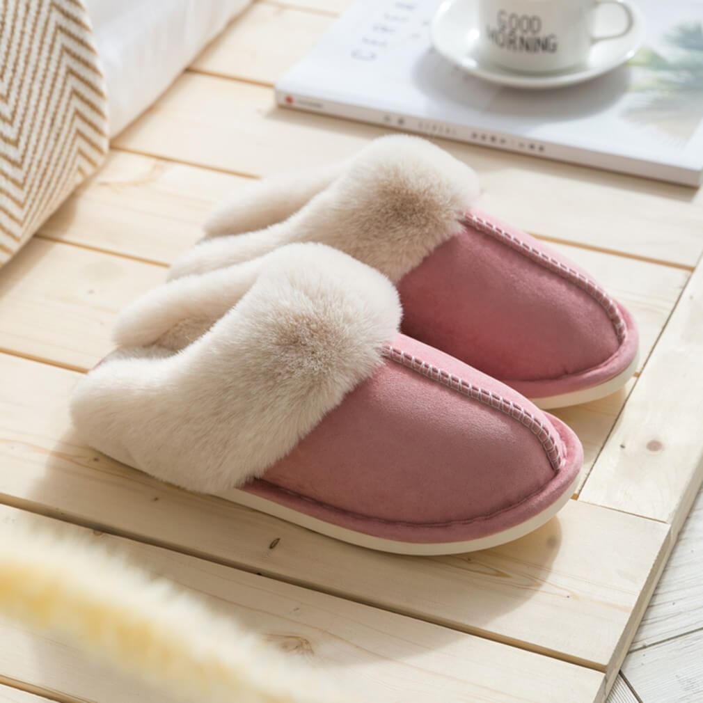 chaussons femme confortables hiver avec doublure chaude