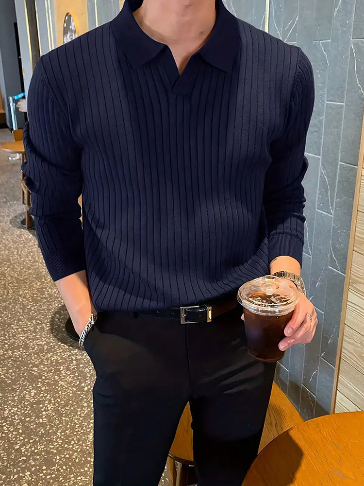 Polo Slim in Maglia Stile Old Money