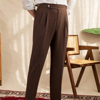Pantaloni Uomo a Vita Alta in Tessuto Bubble Yarn – Eleganza e Traspirabilità