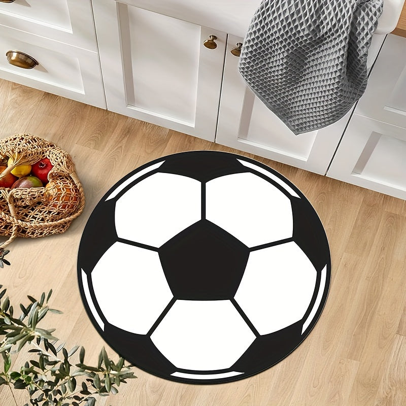 Tapis sport avec décoration football et fonctionnalité antidérapante et lavable