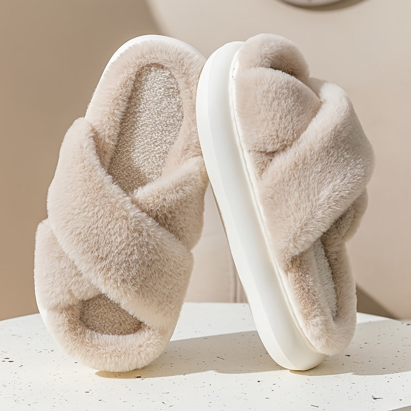 chaussons plateforme mode hiver et pantoufles chaudes pour femmes