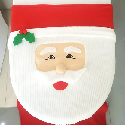 JollySanta® Ensemble Toilette de Noël avec Motif de Père Noël