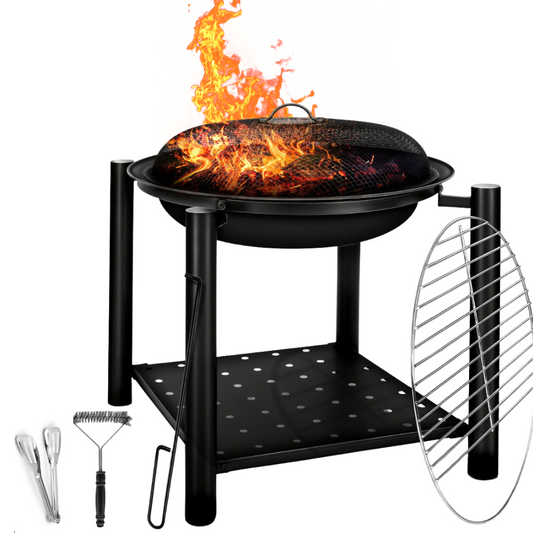 Brasero pour jardin et terrasse avec grille barbecue