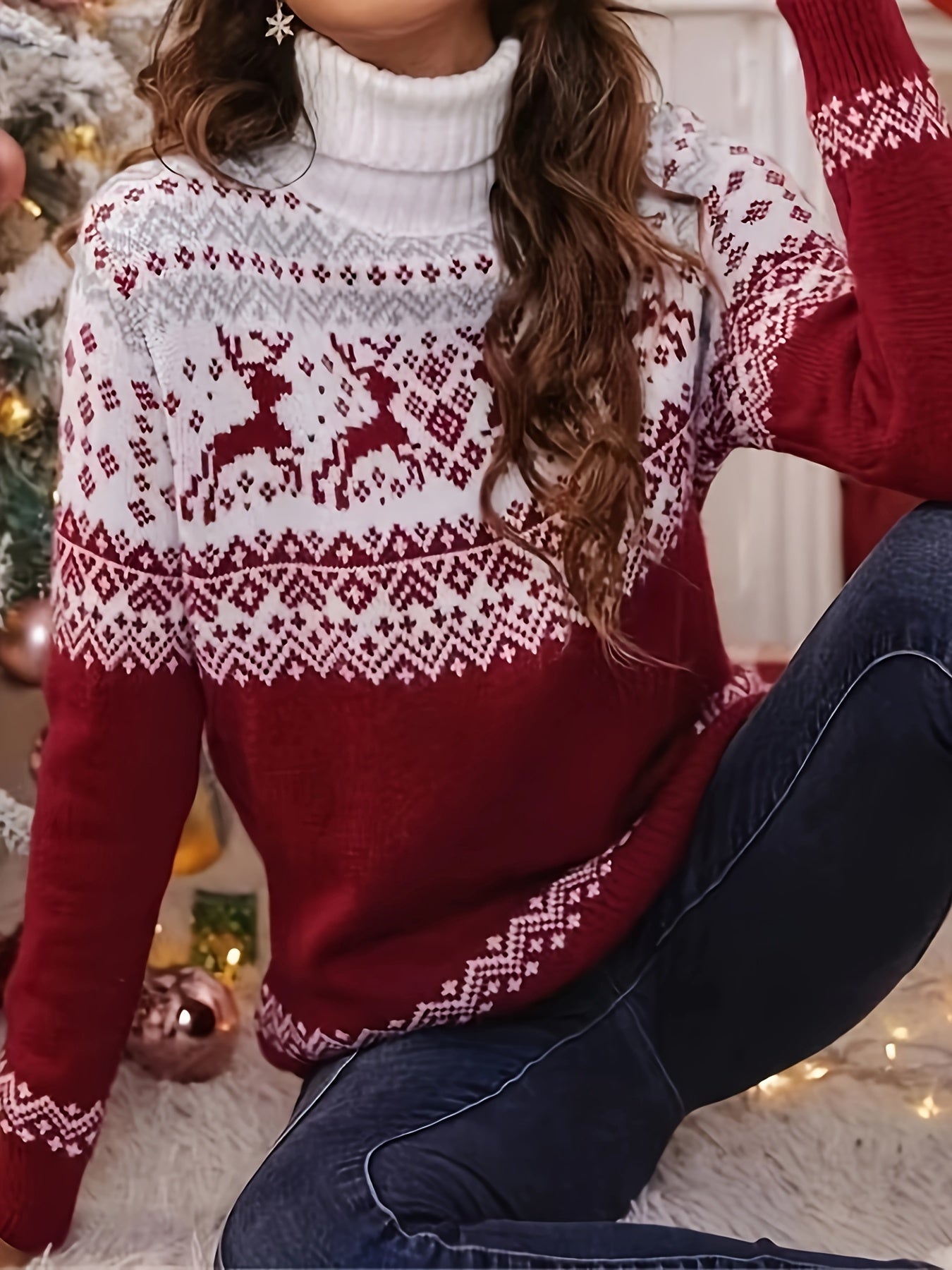 Pull-over de Noël à motif cerf Lina® pour femmes