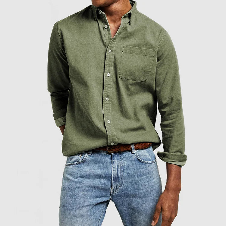 Camicia Base Casual in Cotone