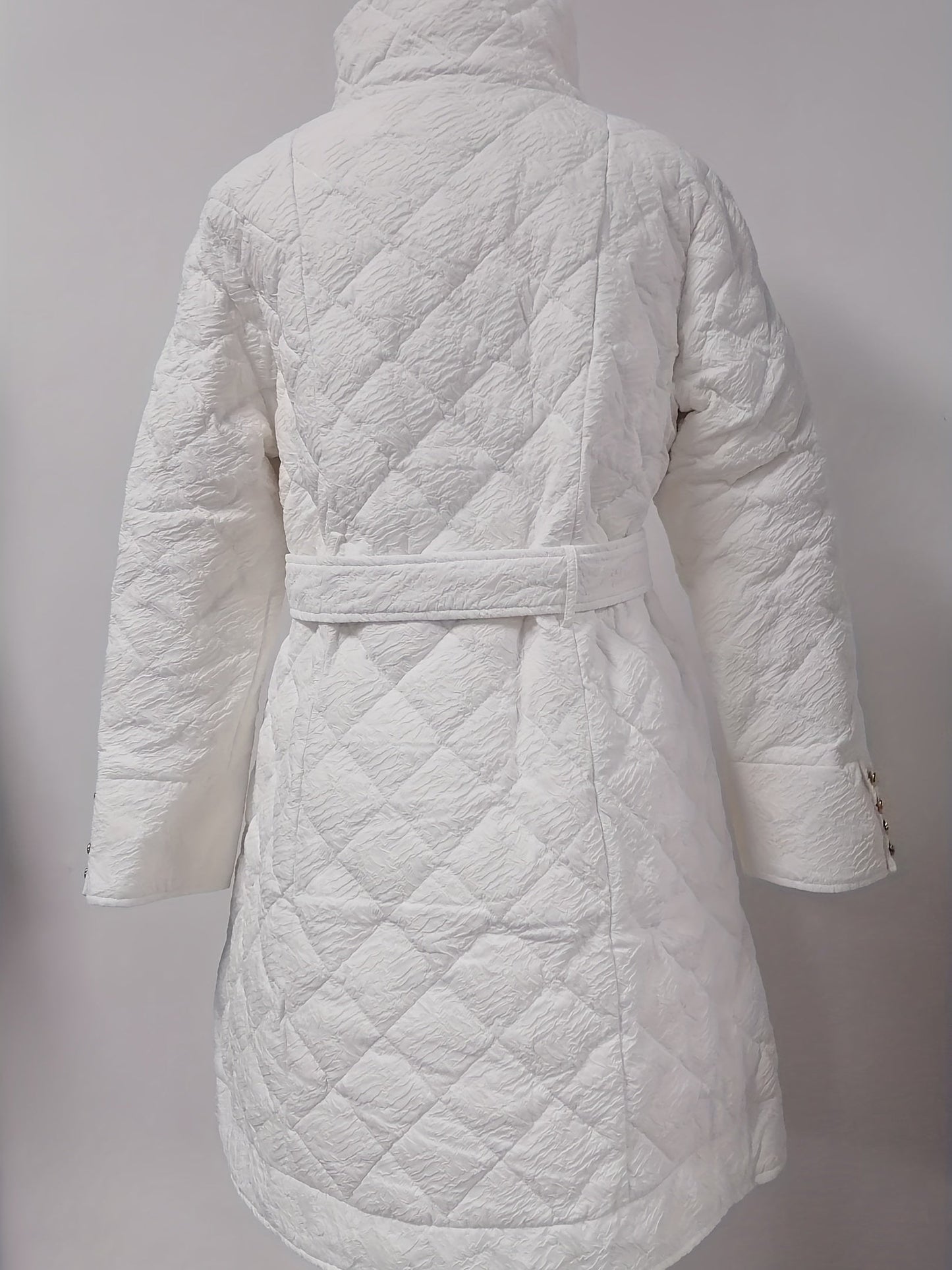 Alif® Élégant Manteau Matelassé pour Femme avec Ceinture