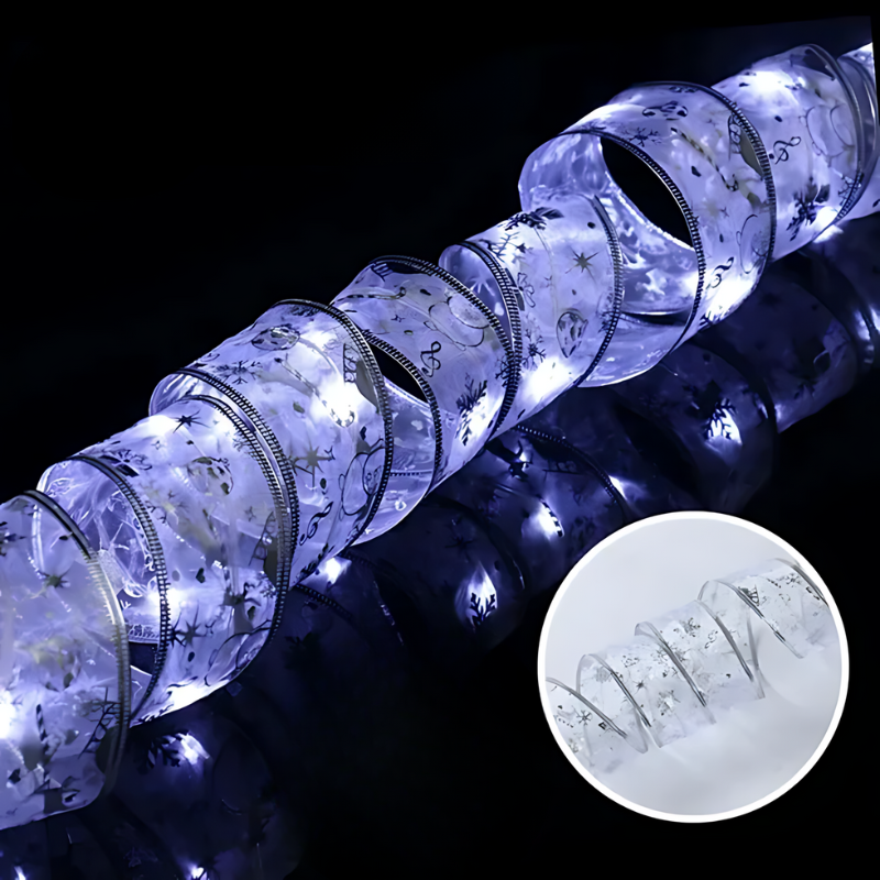 SparkleFest™ Ruban de Noël LED pour un Éclat Festif