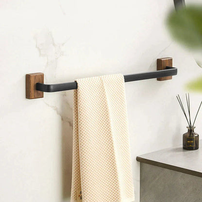 porte serviettes bois noir pour décoration salle de bain moderne