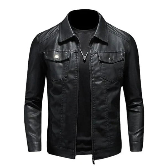 Veste moto en cuir pour homme combinant style et protection