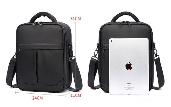 Sac messager per uomo in tessuto Oxford nero di qualità