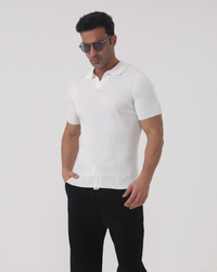 Polo in cotone a costine