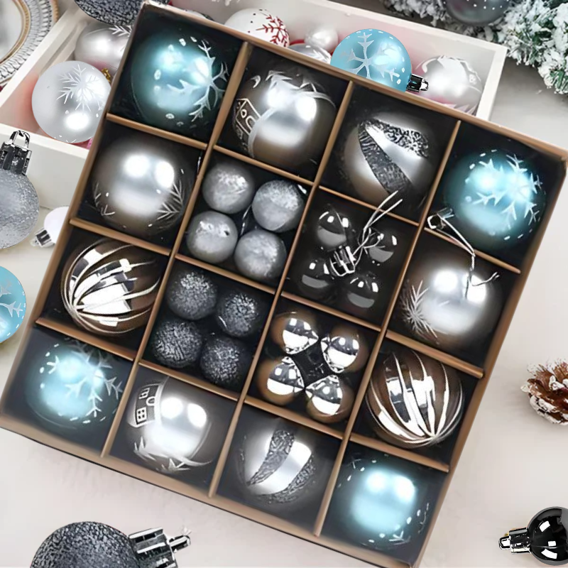 ShinySparkle® Boules de Noël métalliques éclatantes pour une ambiance festive