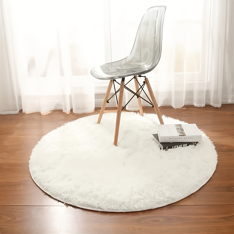 HomeLuxe® Tapis Rond Ultra Doux en Peluche avec Dessous Antidérapant