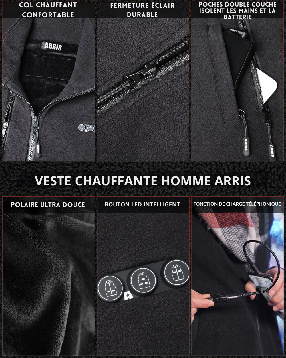 Bolt® Veste polaire chauffante pour homme