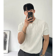 Polo lavorata a maglia uomo