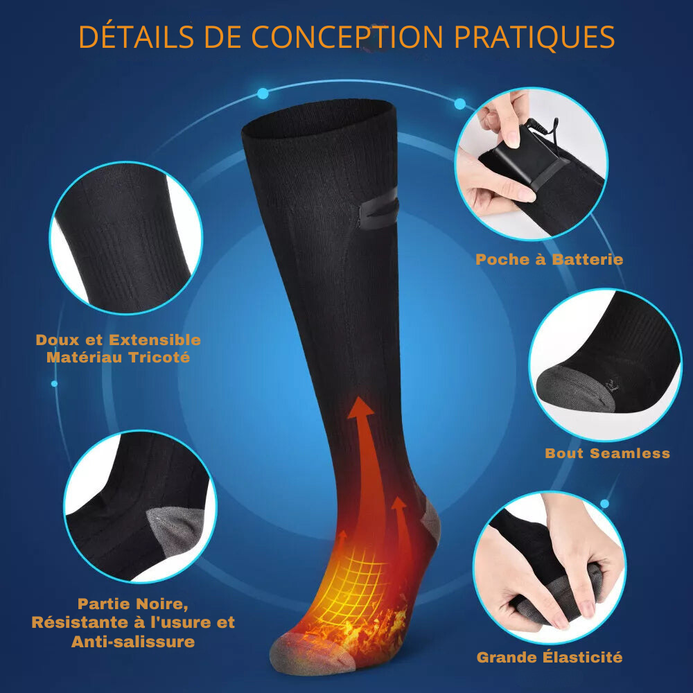 Chaussettes Chauffantes Unisexes Matt® avec Batterie de 4000mAh