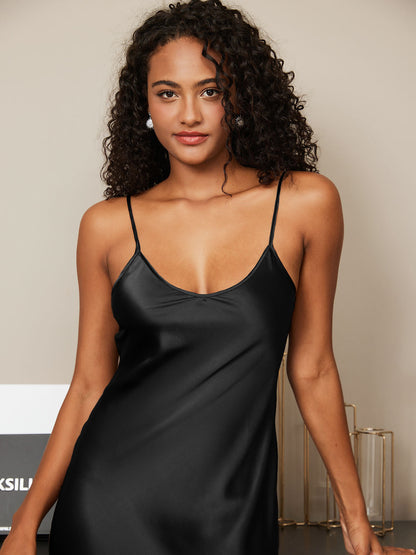 Evi - Chemise de Nuit/Robe Longue avec Bretelles Spaghetti