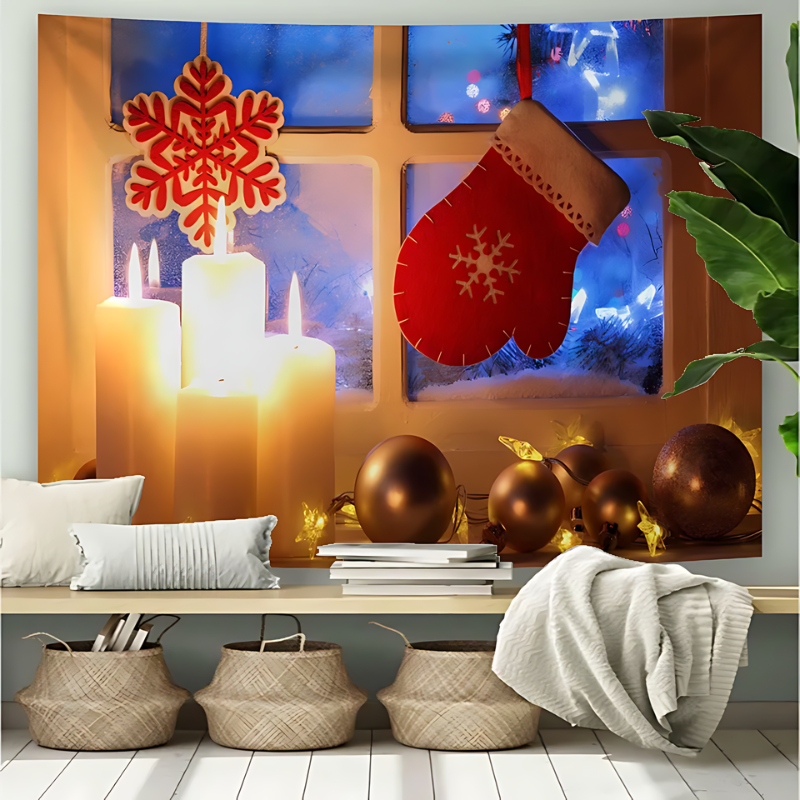 Joyful Decor® Tapisserie Murale Festive pour des Jours de Fête Éclatants