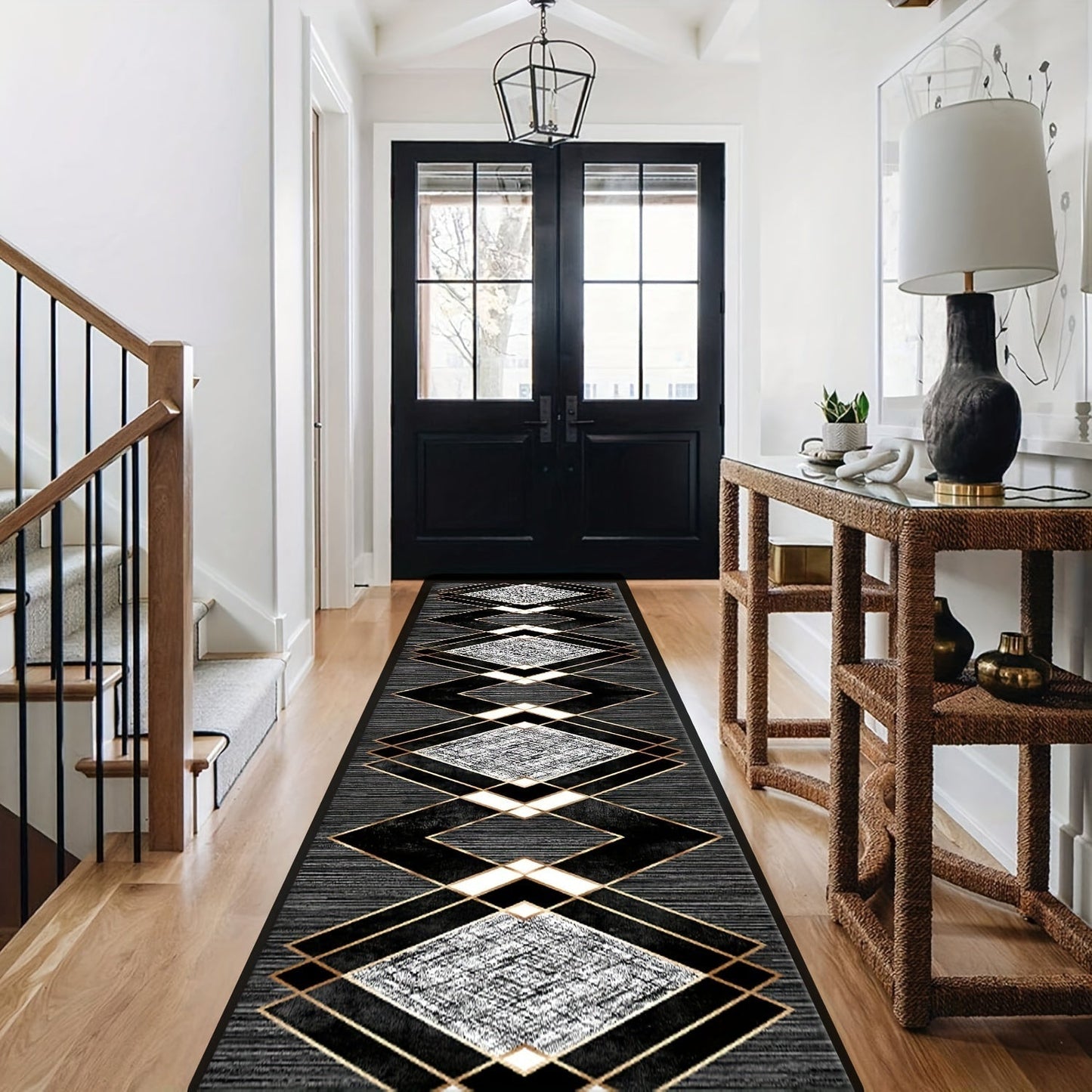 ElysianLuxe® Élégant Tapis de Couloir en Velours pour Entrées Stylées