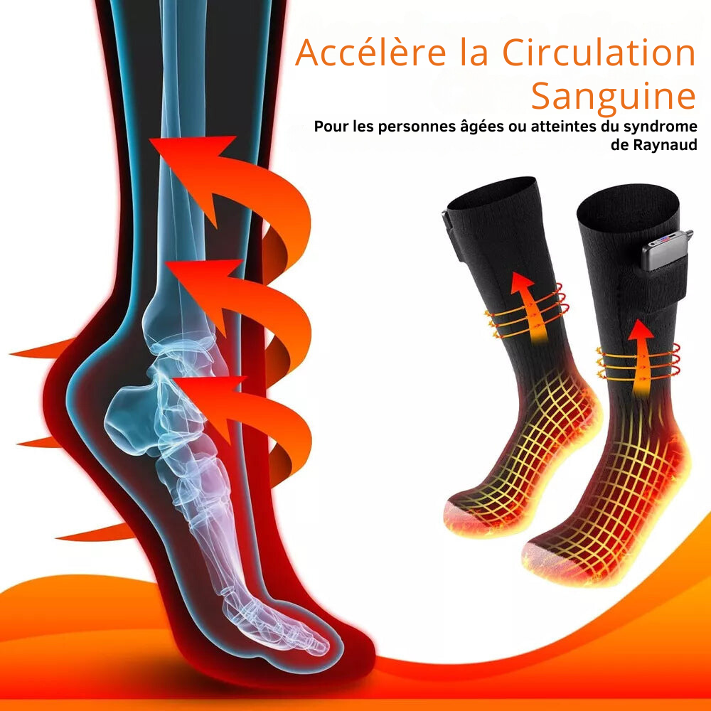 Chaussettes Chauffantes Rechargeables Unisexe Omi® avec Batterie 5000mAh