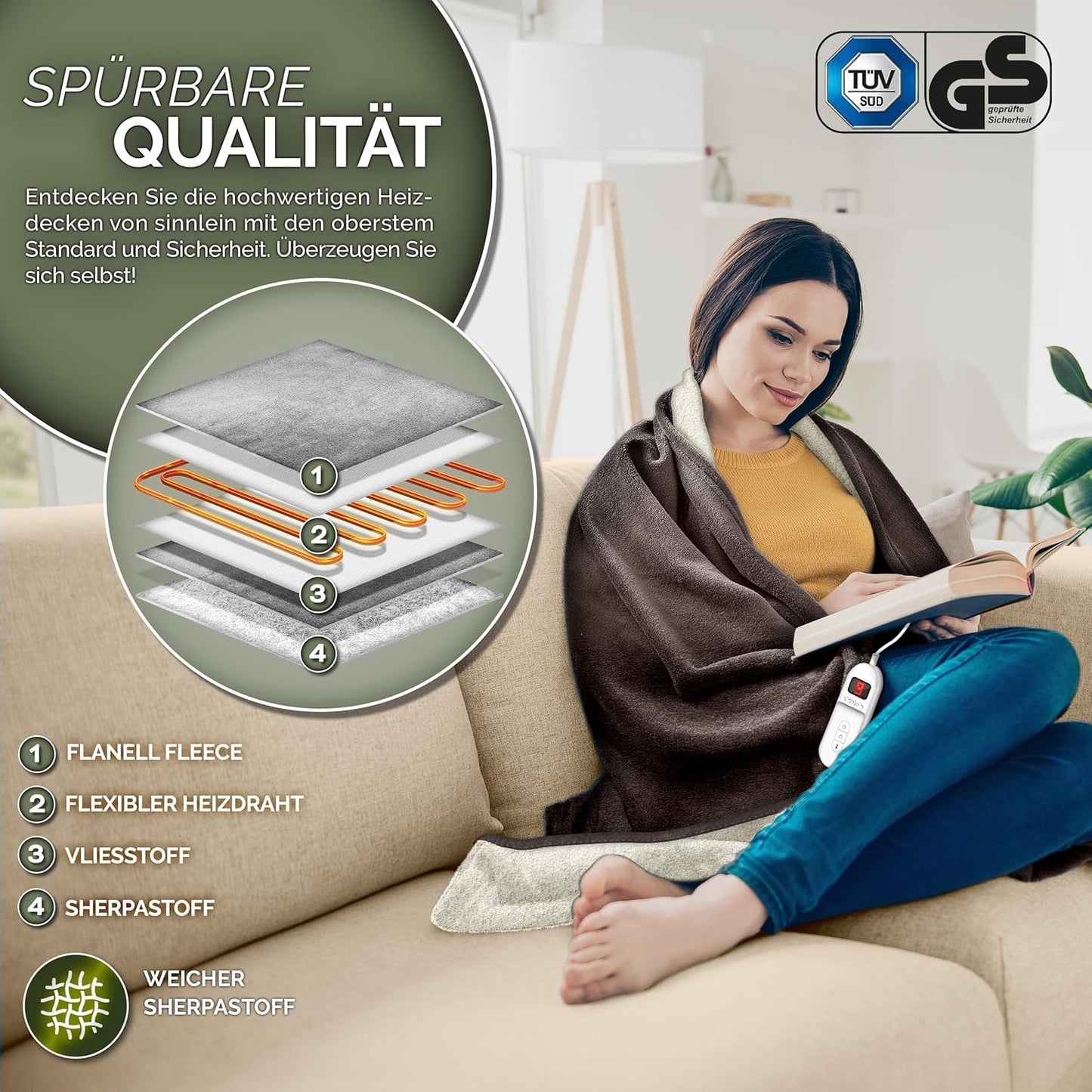 WarmRest® Couverture Chauffante avec Arrêt Automatique