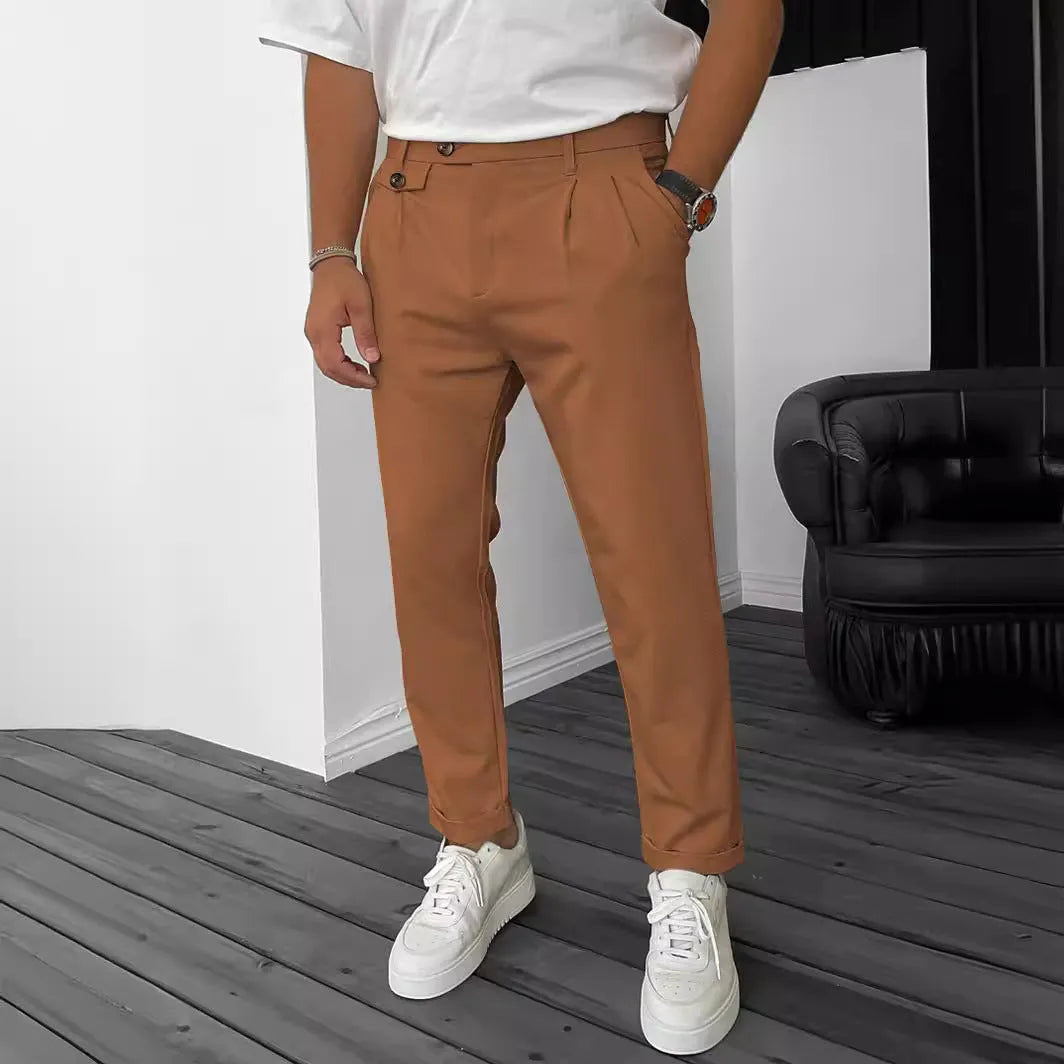 Pantaloni Casual da Uomo a Colori Solidi