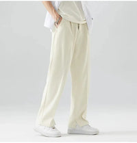 Pantaloni da Uomo in Ghiaccio Seta Freschi Drappeggio Elegante