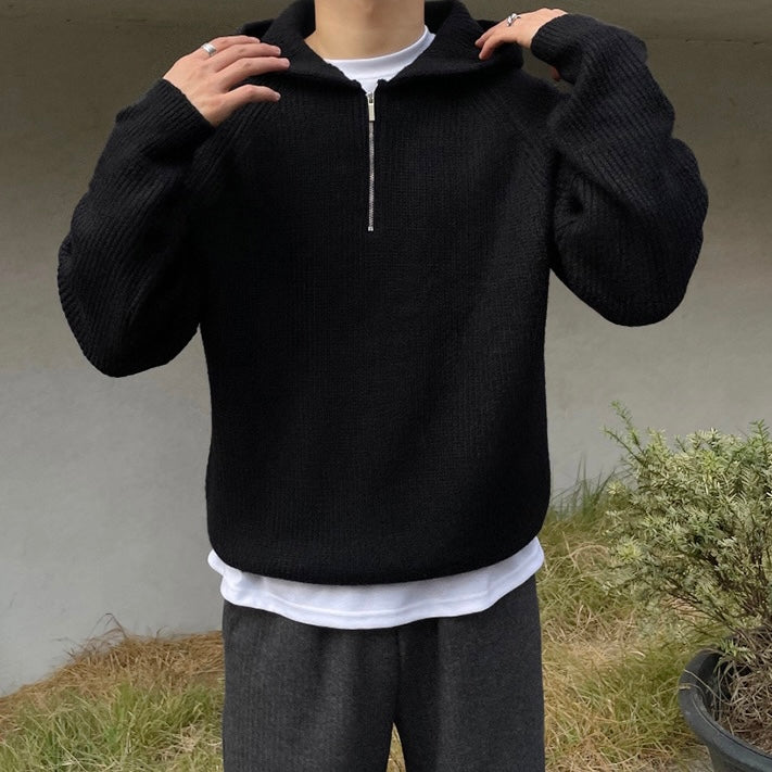 TAEGU Felpa con cappuccio Semi Zip