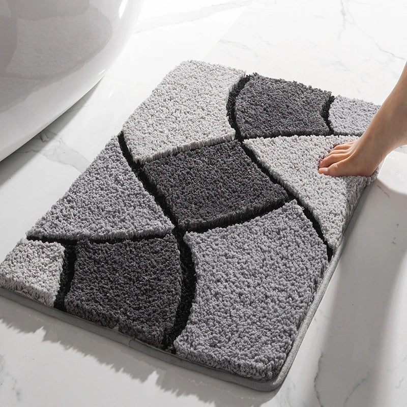 tapis de salle de bain antidérapant et absorbant pour sécurité