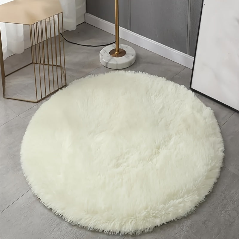 HomeLuxe® Tapis Rond Ultra Doux en Peluche avec Dessous Antidérapant