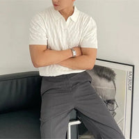 Polo lavorata a maglia uomo