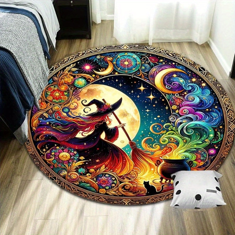 CharmeVelvet® Tapis Mystique en Velours avec Motif Sorcière