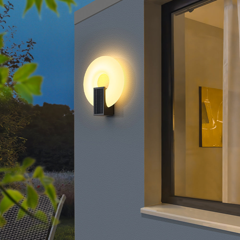 Paul® Solar Ring lampe murale extérieure en métal et acrylique pour jardin et balcon